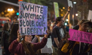 Protest in Los Angeles against the appointment of Stephen Bannon as Donald Trump’s chief strategist.