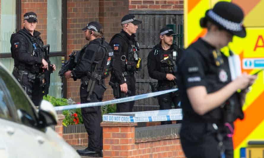 Emergency services near the Belfairs Methodist church in Leigh-on-Sea.
