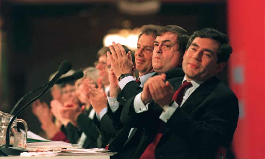 Applause from Tony Blair, John Prescott and Gordon Brown for David Obajie's speech at the Labour party conference in 1998