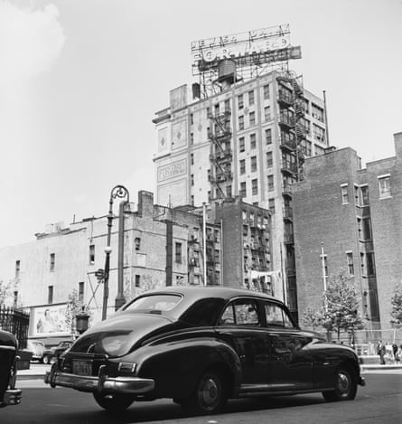 a car is parked near a building
