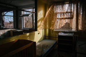 A room in the regional children’s hospital after a Russian missile strike in Kherson, Ukraine