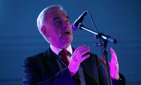 Britain’s shadow chancellor John McDonnell speaks at a ‘The World Transformed’ event in Liverpool.