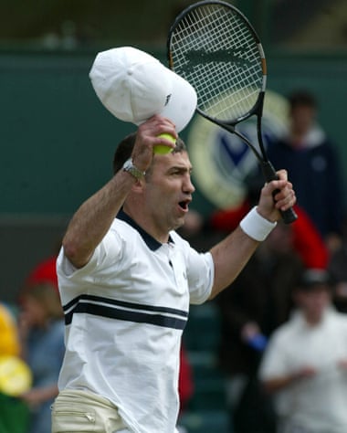 Karl Power on Centre Court at Wimbledon in 2002
