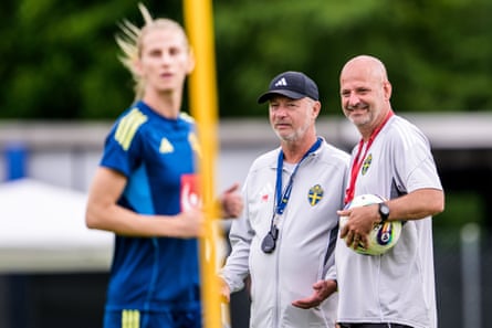Head coach Peter Gerhardsson (centre) will step down after this tournament but has his Sweden side well organised after eight years in charge.