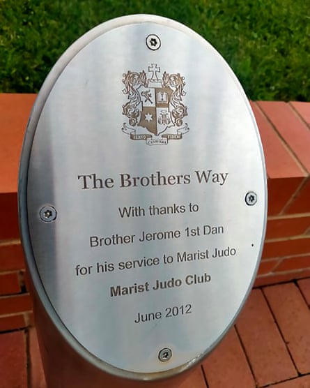 A plaque commemorating Brother Jerome Hickman at Marist College Canberra.