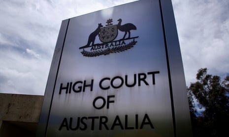 A sign outside the High Court of Australia in Canberra