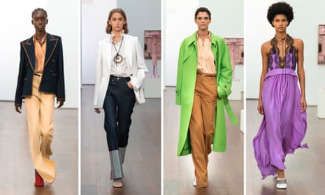 Victoria Beckham presented her new collection to small groups of visitors in a Hoxton art gallery.
