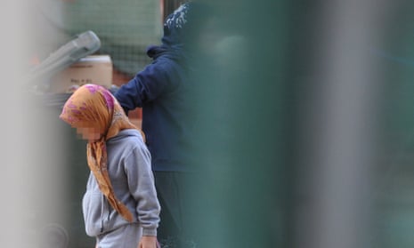 A young child in immigration detention in Leonora, Western Australia, in 2010. 