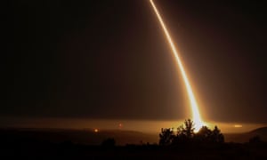 The US military test fires an unarmed intercontinental ballistic missile from the Vandenberg air force base in California on 3 May 2017.