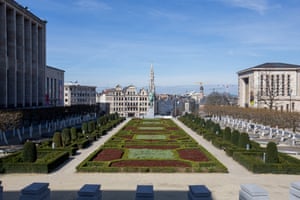 The empty Mont-des-Arts in Brussels city centre