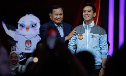 Presidential candidate and Indonesia’s Defence Minister Prabowo Subianto and vice-presidential candidate Gibran Rakabuming Raka.