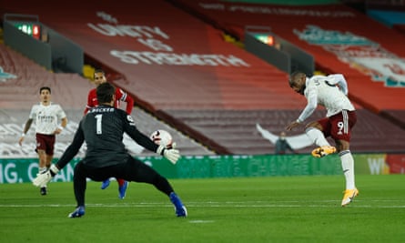 Alisson’s save from Alexandre Lacazette with Liverpool 2-1 up proved to be pivotal.