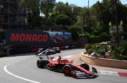 Lewis Hamilton on the track at the 2025 Monaco Grand Prix