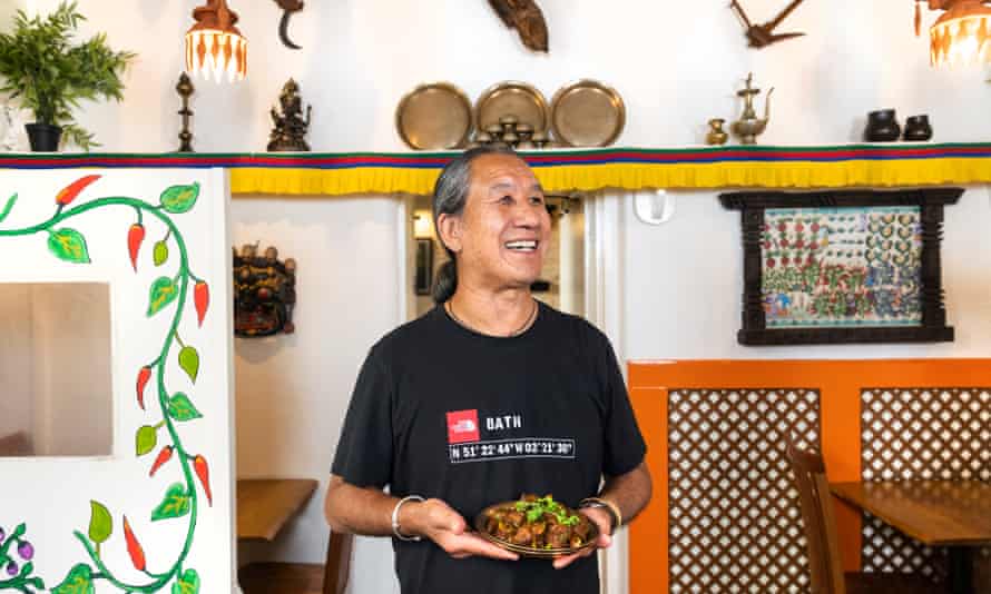 Sera Gurung, chef/owner of Yak Yeti Yak Nepalese restaurant in Bath, with his pork belly bhutuwa