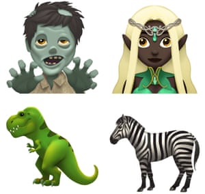 An eclectic mix of the new emoji available in iOS 11.