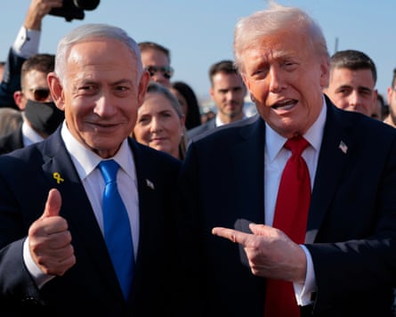 Trump (right) and Netanyahu during the US president’s visit to Israel And Egypt in October.