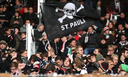 The St Pauli flag, pictured at a Bundesliga match between VfB Stuttgart and FC St. Pauli, 24 October 2010.