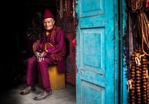 Whilst on a tour of the Bhaktapur (Kathmandu) tourist area, I was walking along a number of local shops when the brightly coloured door and hanging beads of this particular shop caught my attention. Category: people