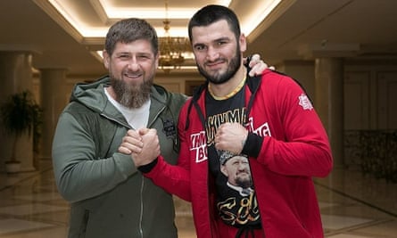 Artur Beterbiev posing with Ramzan Kadyrov.