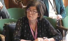 Sue Gray in a parliamentary committee in 2022