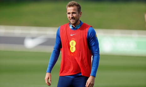 Harry Kane in training with England.