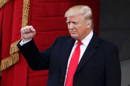 Trump is sworn in as the 45th president of the United States, 20 January 2017.