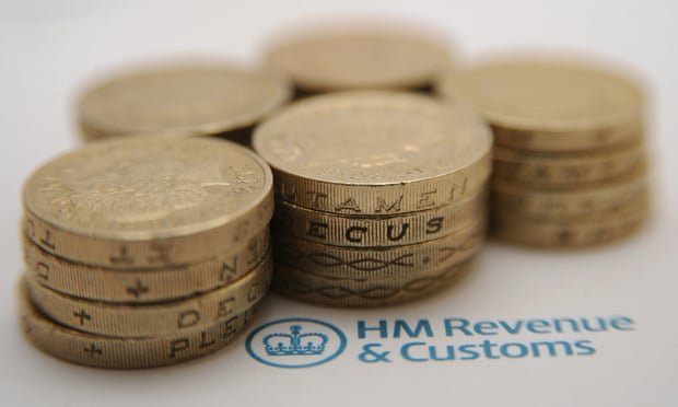 Pound coins next to the HM Revenue and Customs logo