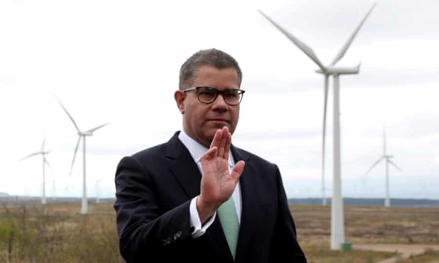 Cop26 president Alok Sharma at Whitelee Windfarm, near Glasgow, May 2021.