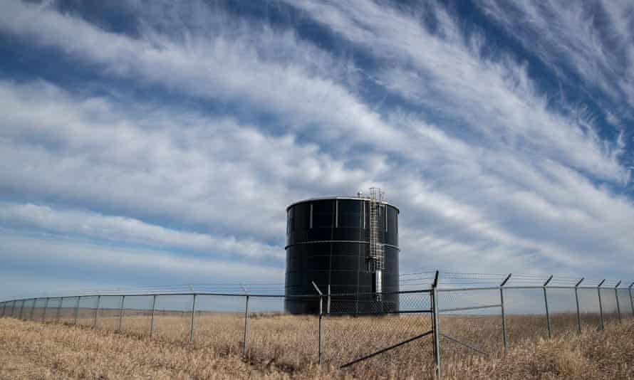 A water tank sits on a hill above Kyle, S.D., on the Pine Ridge Indian Reservation. Water-deprived Indian reservation could be candidates for Justice40 funding.