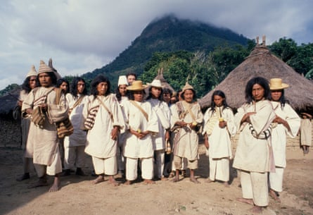 Group of Kogi Mamas or Holy Men signatories. Kogi Colombia.