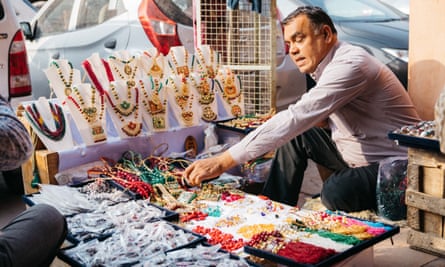 A jewellery street vendor, Jaipur, India.