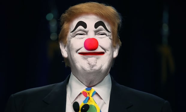 Donald Trump in clown make-up