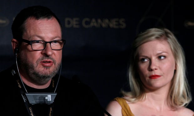 Lars von Trier and Kirsten Dunst at the Melancholia press conference.