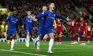 Chelsea S Eden Hazard Fires Spectacular Winner To Knock Out Liverpool Football The Guardian