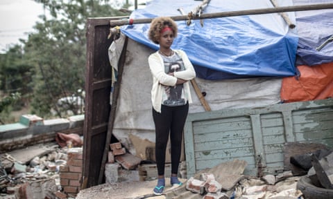 Mahlet Debebe, 28, a resident at Wube Berha, Piassa, who lost her home to the second demolition.