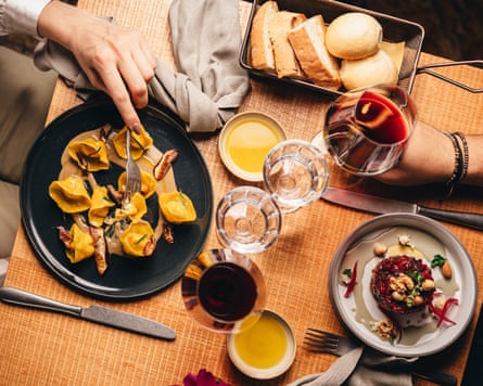 A meal at Rastrello in Umbria, a boutique hotel in a 500-year-old palazzo.