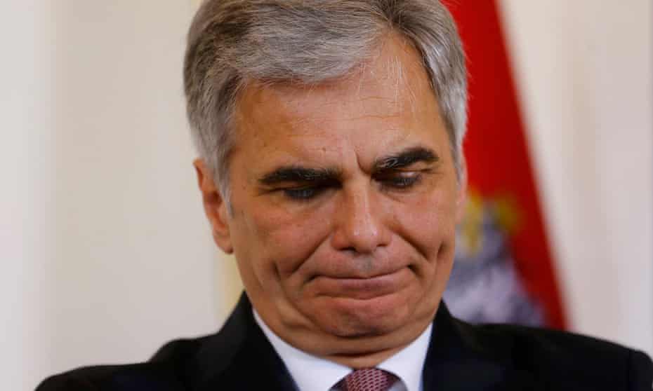Werner Faymann at news conference in Vienna last week. He has resigned as chancellor of Austria.