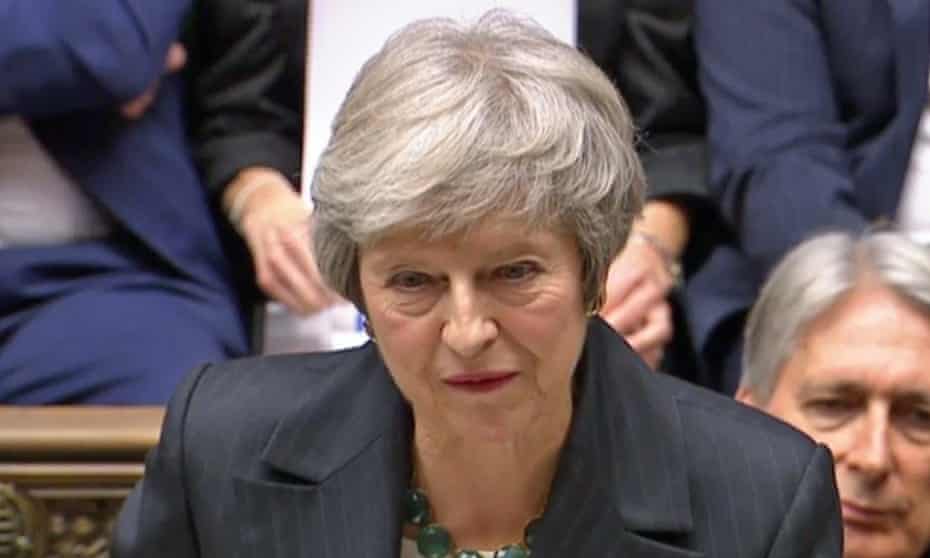  Theresa May makes a statement on the draft Brexit withdrawal agreement in the House of Commons