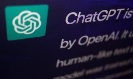 ChatGPT logo displayed on computer screen.