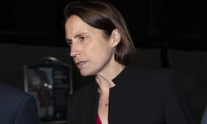 Former White House adviser on Russia Fiona Hill leaves Capitol Hill after testifying before congressional lawmakers.