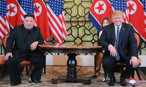 A KCNA images taken on Thursday shows North Korean leader Kim Jong-un and Donald Trump at the Sofitel Legend Metropole hotel in Hanoi.