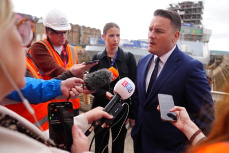 Defence secretary Wes Streeting speaking to the media.