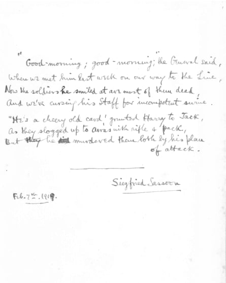 The original handwritten manuscript of The General, about to go on display at IWM London.