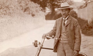 Thomas Hardy, writer and cyclist, at his home in Dorchester, early 1920s.