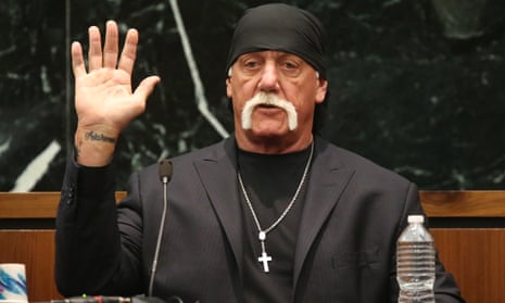 Terry Bollea, aka Hulk Hogan, takes the oath in court during his trial against Gawker Media, in St Petersburg, Florida