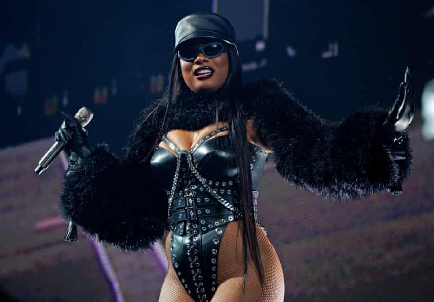 Saturday at Glastonbury: Paul McCartney headlines the Pyramid stage – live! | Glastonbury 2022 2 Megan Thee Stallion performing on the Other stage.