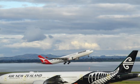 airport image showing air new zealand and qantas planes