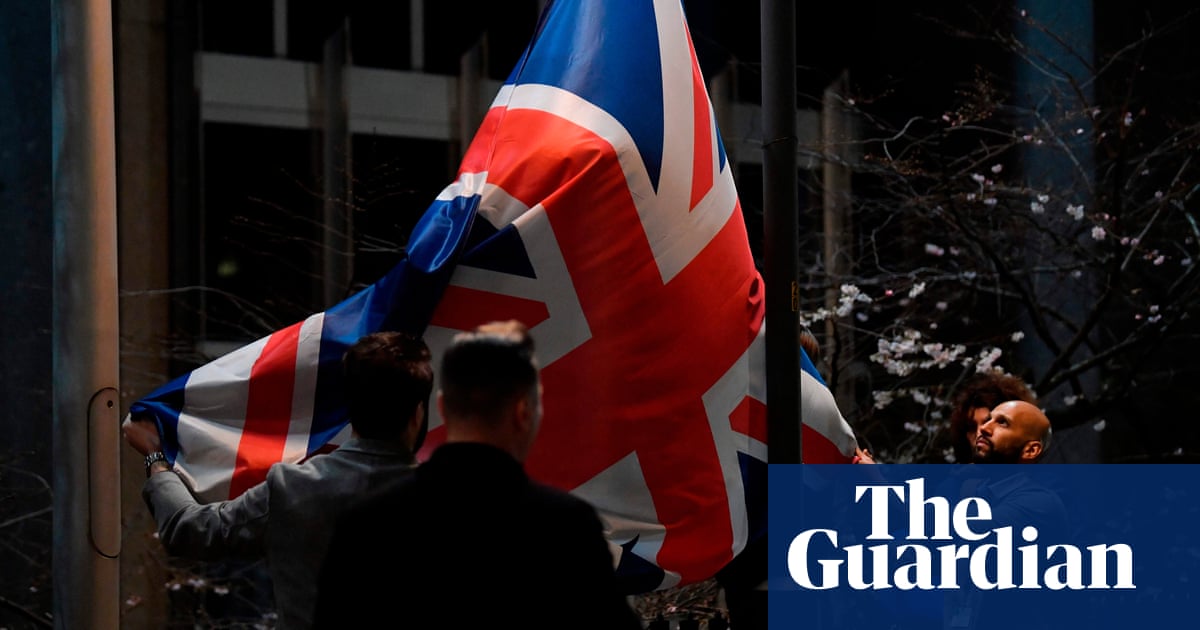 Union jack removed from EU parliament building – video