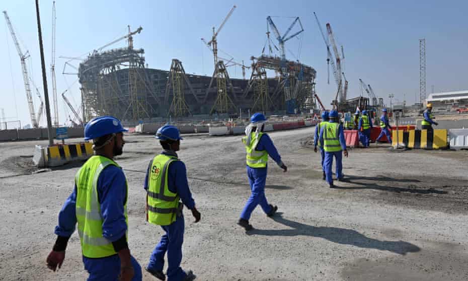 Construction of Qatar’s Lusail Stadium has involved some of the country’s migrant workforce of 2 million