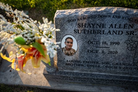 The gravesite of Shayne Sutherland at the Park View Cemetery in Manteca, California, on 25 February 2024.
